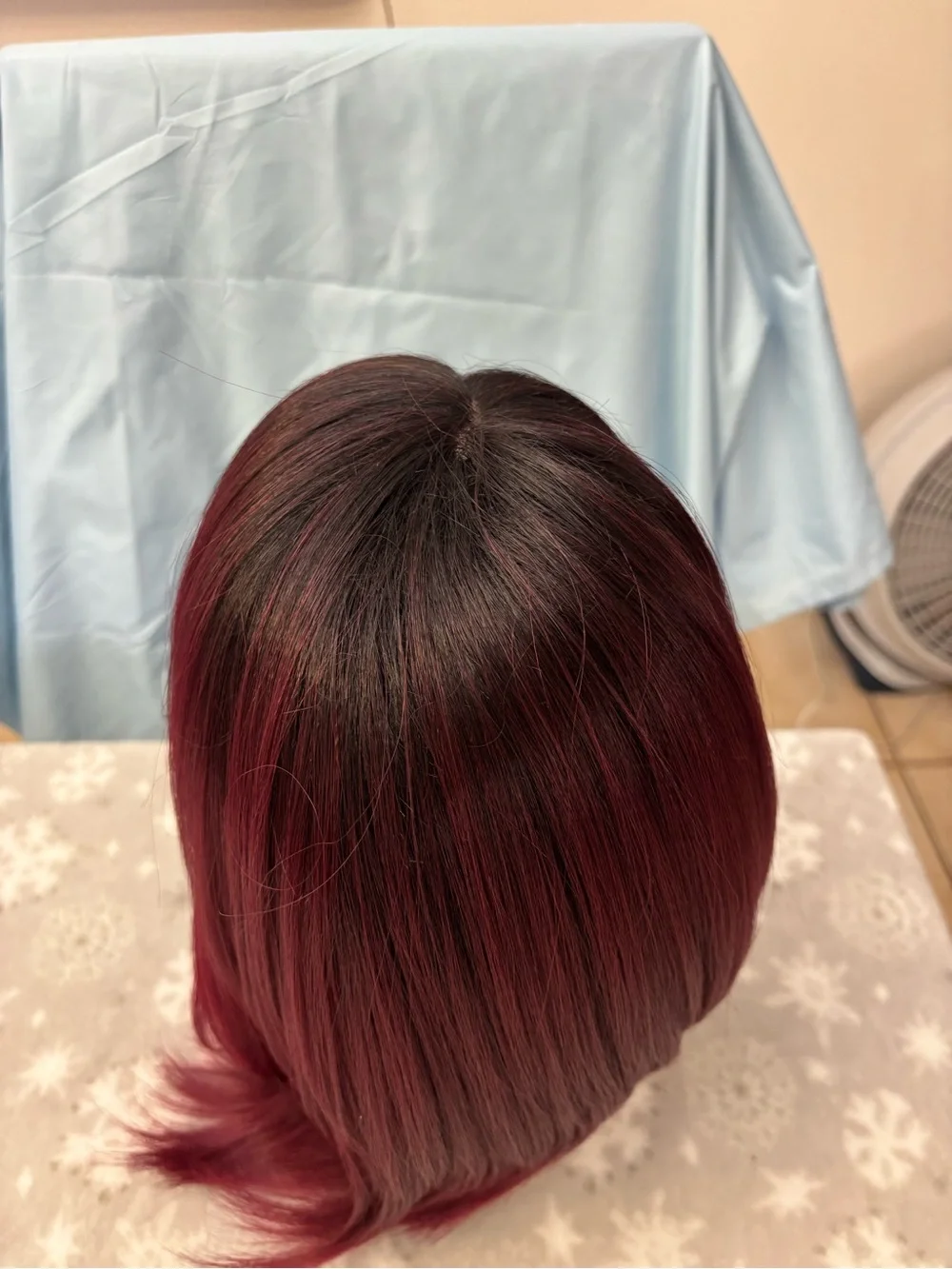 Short Layered Bob Wig in Burgundy Red - Women Hair